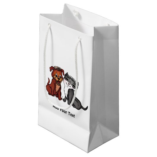 Kat en puppy klein cadeauzakje (Voorkant Gekanteld)