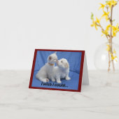 Kat en puppy krijgen goede Kaart (Gele Bloem)