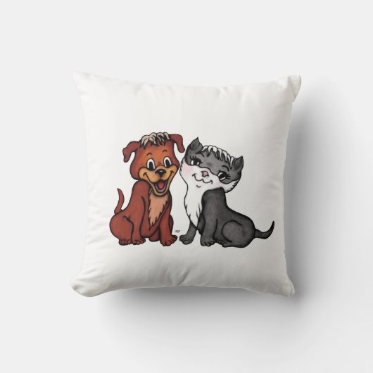 Kat en puppy kussen (Voorkant)
