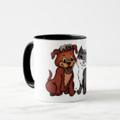 Kat en puppy mok (Voorkant links)