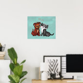 Kat en puppy poster (Thuiskantoor)