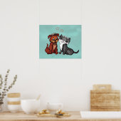 Kat en puppy poster (Keuken)