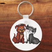 Kat en puppy sleutelhanger (Voorkant)