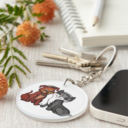 Kat en puppy sleutelhanger (Voorkant Rechts)