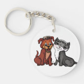 Kat en puppy sleutelhanger (Voorkant)