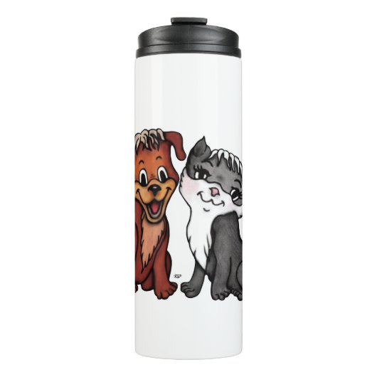 Kat en puppy thermosbeker (Voorkant)