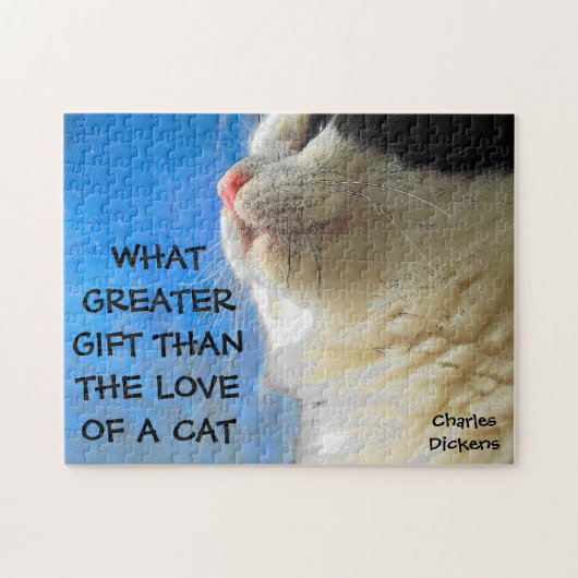 Kat en raam Charles Dickens Quote Legpuzzel (Horizontaal)