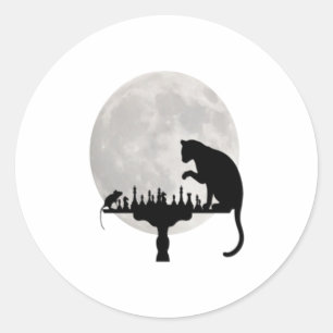 Kat- en ratenkaas ronde sticker