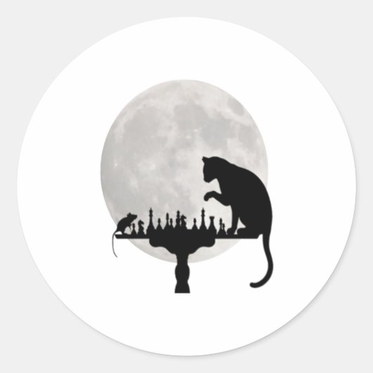 Kat- en ratenkaas ronde sticker (Voorkant)