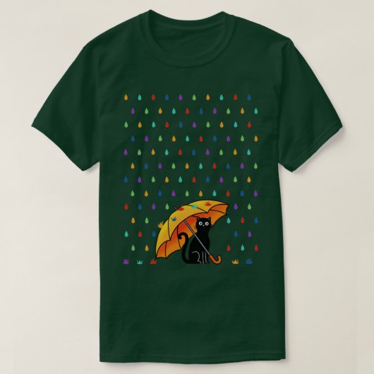 Kat en regen t-shirt (Design voorkant)
