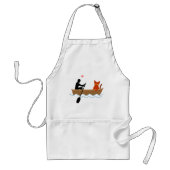 Kat en roeier in boot grappige grillige huisdieren standaard schort (Voorkant)