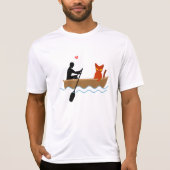 Kat en roeier in boot grappige grillige huisdieren t-shirt (Voorkant)