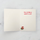 Kat en Rozen 50e verjaardag Kaart (Binnen)