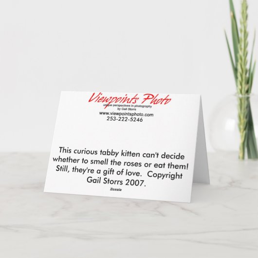 Kat en Rozen Valentijn Kaart (Achterkant)