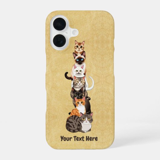 Kat-en-rupsen Toren van Katten iPhone 16 Hoesje (Achterkant)