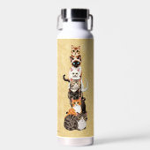 Kat-en-rupsen Toren van Katten Waterfles (Voorkant)