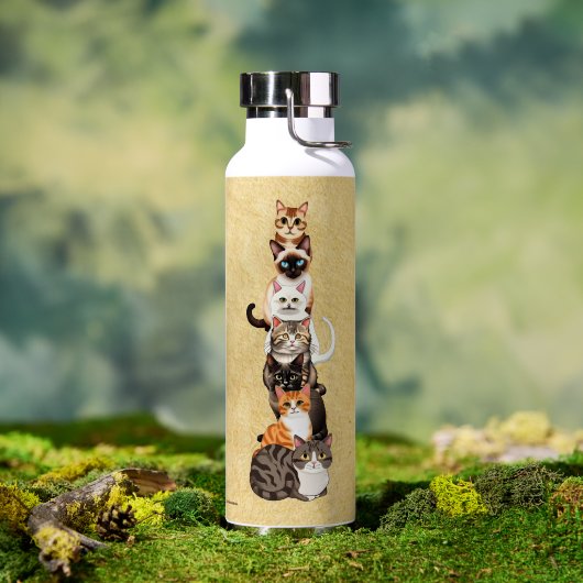 Kat-en-rupsen Toren van Katten Waterfles (Buiten (Gedraaid) )