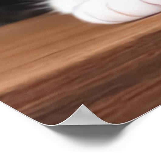 Kat en schattige kat in geel pet | AI Art. Poster (Hoek)