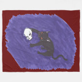 Kat en schedel fleece deken (Voorkant (Horizontaal))