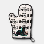 Kat en schedel Happy Halloween Ovenwant (Voorkant)