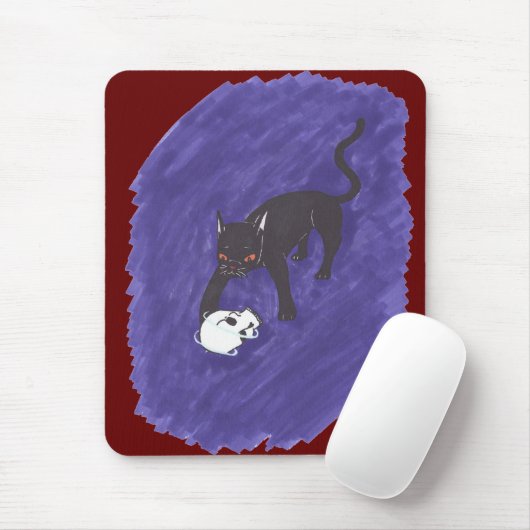 Kat en schedel muismat (Met muis)