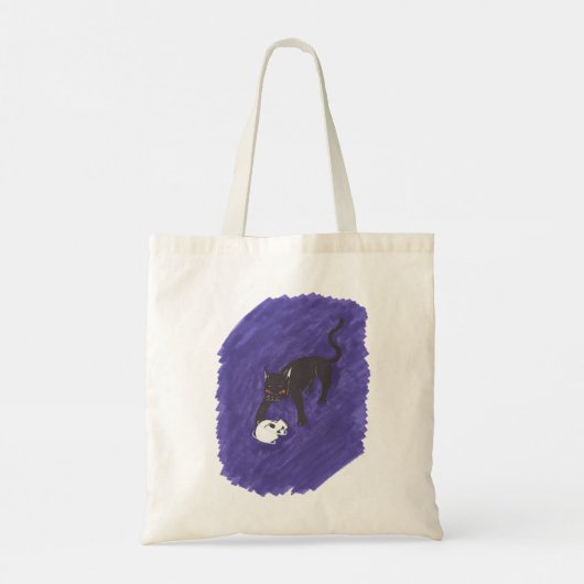 Kat en schedel tote bag (Achterkant)