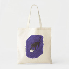 Kat en schedel tote bag