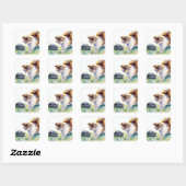 Kat en schildpad vierkante sticker (Vel)