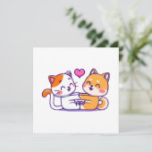 Kat en Shiba Inu (Staand voorkant)
