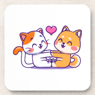 Kat En Shiba Inu Bier Onderzetter