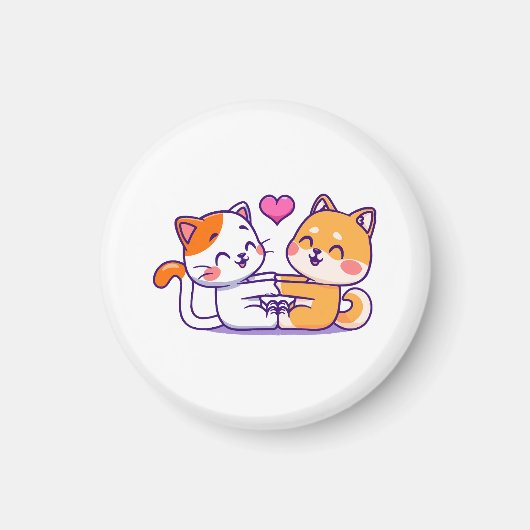 Kat en Shiba Inu Magneet (Voorkant)