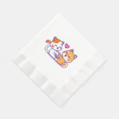 Kat En Shiba Inu Servet (Hoek)