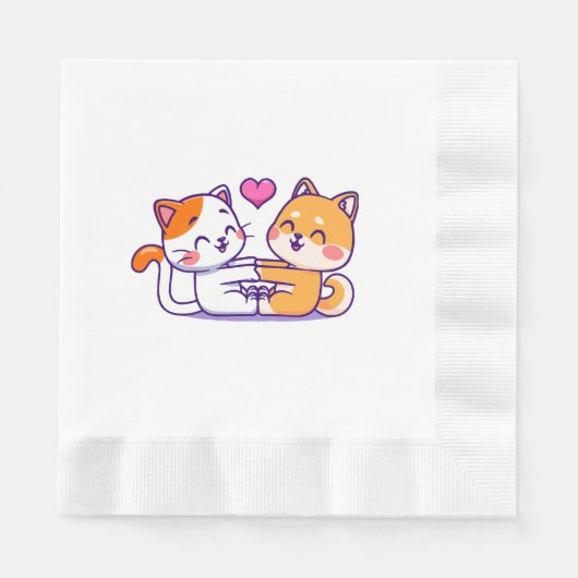 Kat En Shiba Inu Servet (Voorkant)