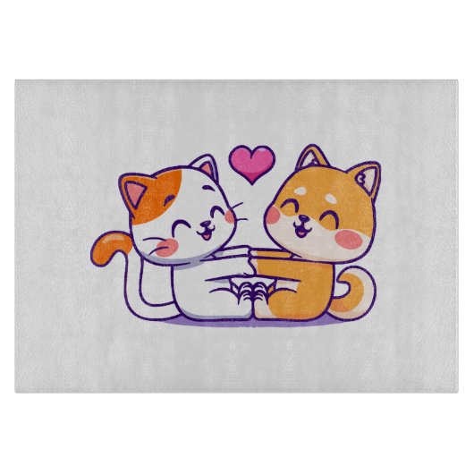 Kat en Shiba Inu Snijplank (Voorkant)