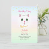 Kat en sterren op parelkleurstoffen van zaterdag kaart (Staand voorkant)