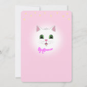 Kat en sterren op uitnodiging van lichtroze meisje (Achterkant)