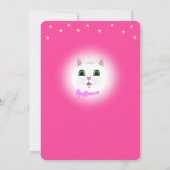 Kat en sterren op uitnodiging van roze meisje (Achterkant)
