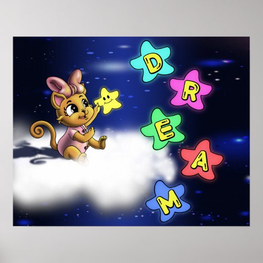 Kat en Sterren Poster (Voorkant)