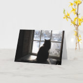 Kat en stilte kaart (Gele Bloem)