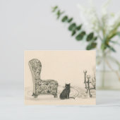 Kat en stoel uit het boek van 1921 briefkaart (Staand voorkant)