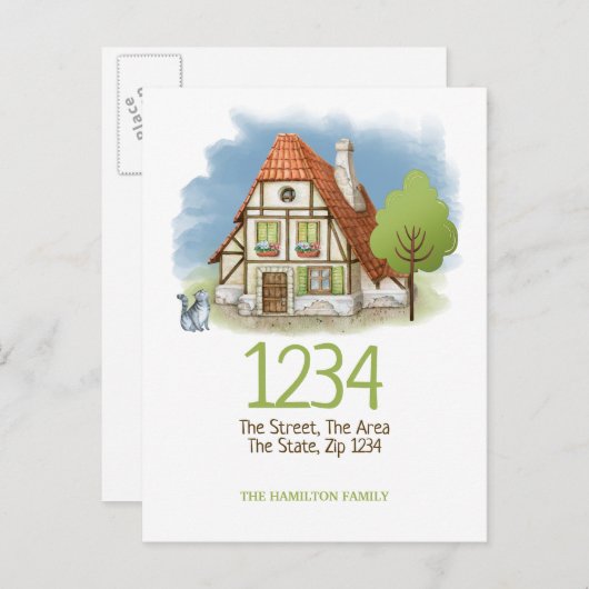 Kat en structuur van het kattenhuis We hebben naar Aankondigingskaart (Voorkant / Achterkant)