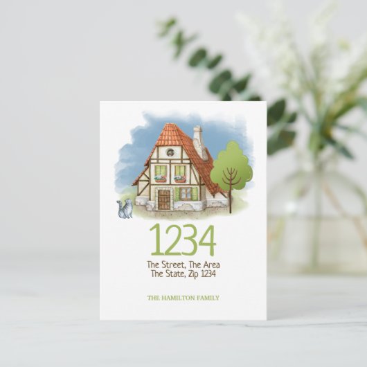 Kat en structuur van het kattenhuis We hebben naar Aankondigingskaart (Staand voorkant)