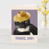 Kat en Sun Pet Vaderdag Kaart (Gele Bloem)