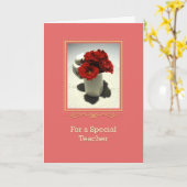 Kat- en Tea-Rozen speciaal leraar Kaart (Gele Bloem)