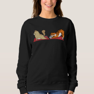 Kat en Tijger In Yoga Posities Katachtige Dieren D Trui