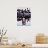 Kat- en tijgerwaterreflectie - Succes, puin Poster (Keuken)