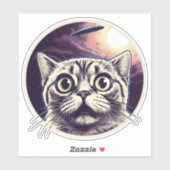 Kat en UFO Sticker (Vel)