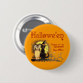 kat en uil Button (Voorkant /achterkant)