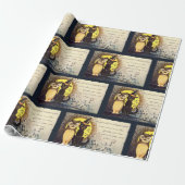 Kat en uil Halloween inpakpapier (Uitgerold)