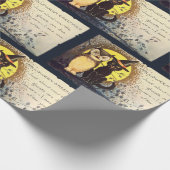 Kat en uil Halloween inpakpapier (Hoek)